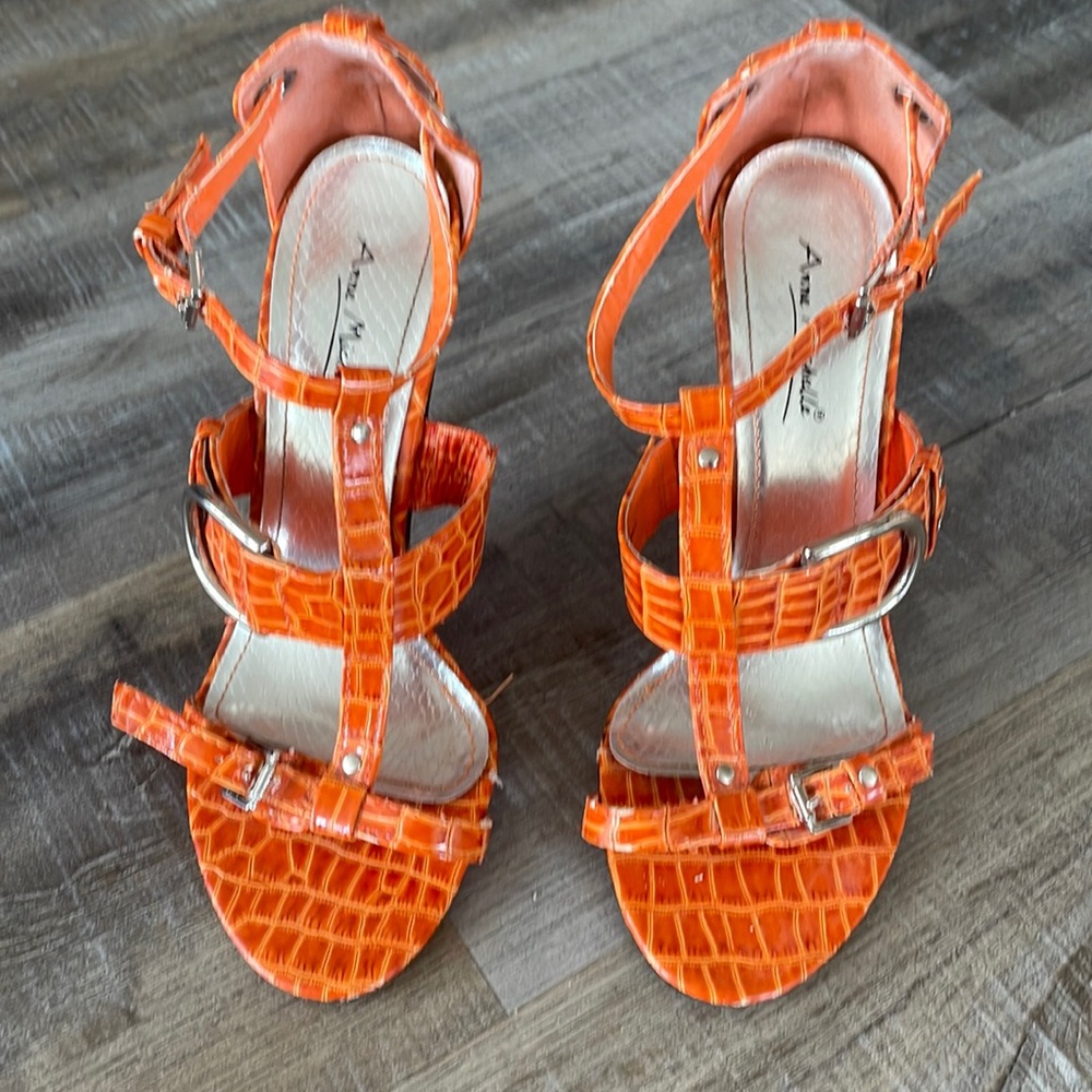 Bright Orange “snakeskin heels”
